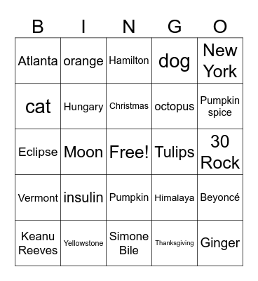 Fallin’ into Fun Bingo Card