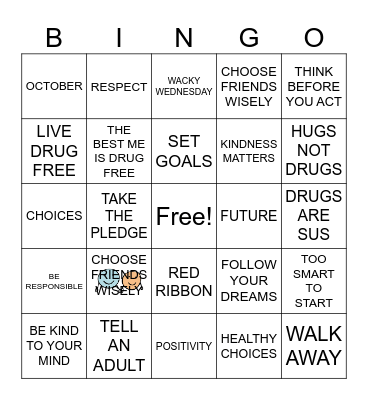 RED RIBBON WEEK BINGO Card