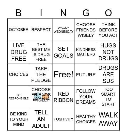 RED RIBBON WEEK BINGO Card