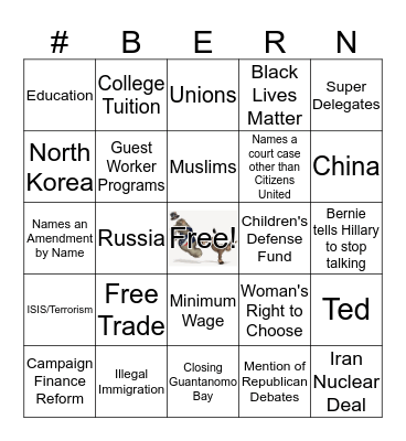 Democratic Card 3/10 Card # 2 Bingo Card
