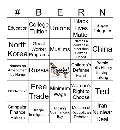 Democratic Card 3/10 Card # 2 Bingo Card