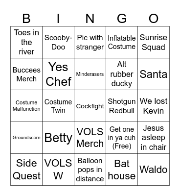 Hulaweenies Bingo Card