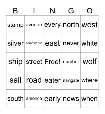 Friday 19 Bingo Card