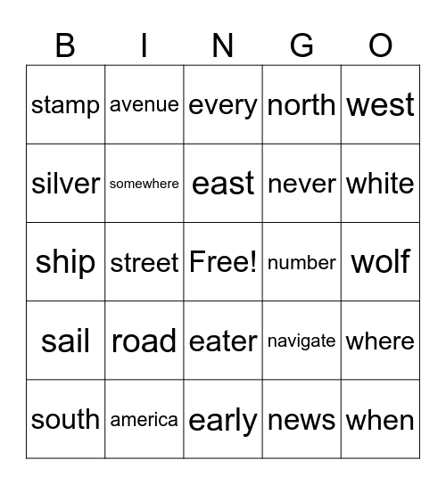 Friday 19 Bingo Card