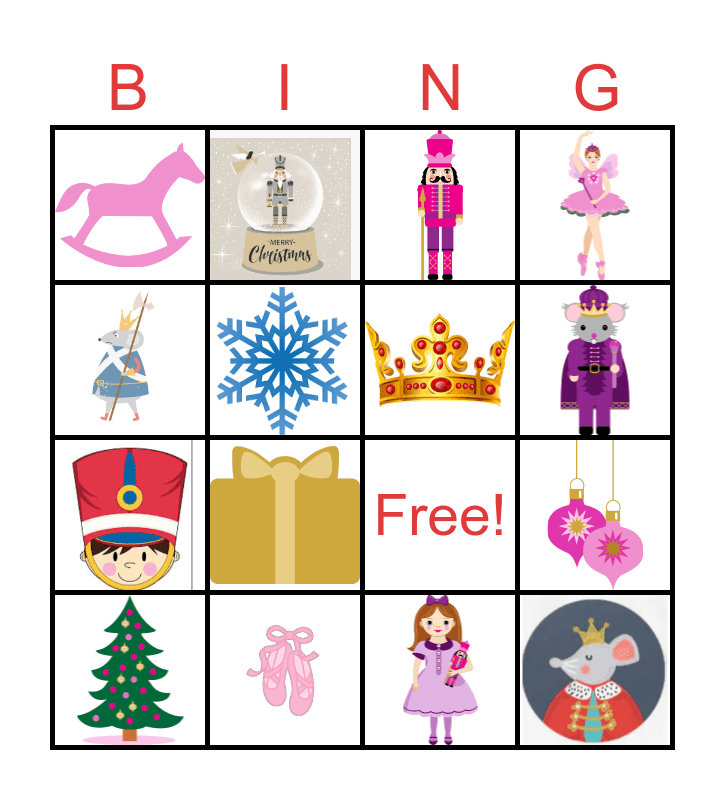 Nutcracker Bingo Card
