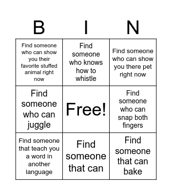 Meet Your Peers Bingo Card
