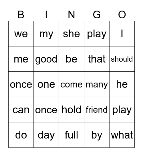 Alex Bingo Card