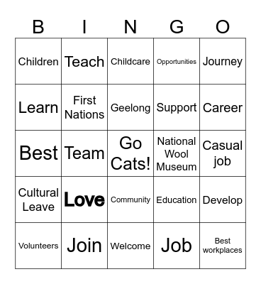City of Greater Geelong Bingo Card