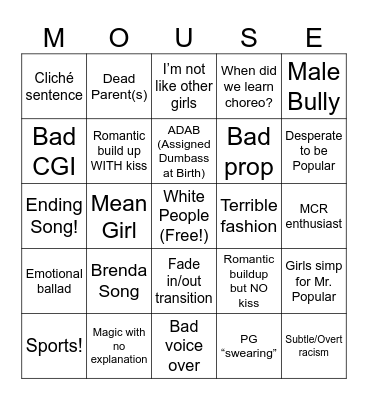 Disney Bingo Card