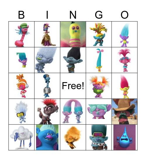 Poppy's Paint Party Bingo Card