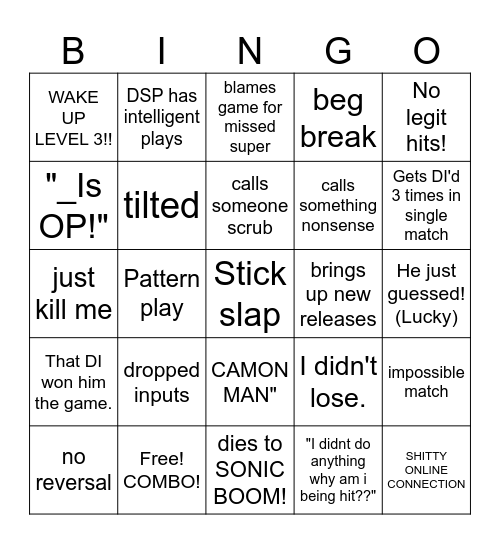 DSP TERRIBLE SF6 stream salt Bingo Card