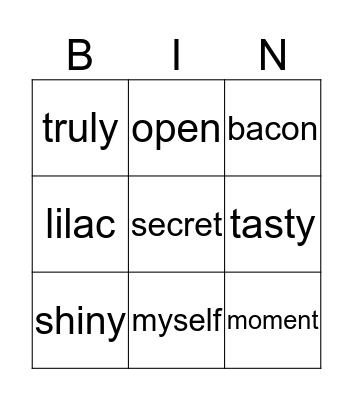 Orange Unit 3 Bingo Card