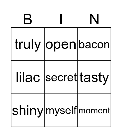 Orange Unit 3 Bingo Card