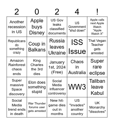 2024 Bingo Card