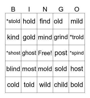 Most Kind Old Bingo Card