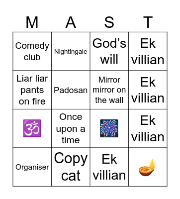 Blessed family Dil Se Diwali 2023 Bingo Card