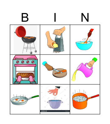 Cooking verbs Bingo Card