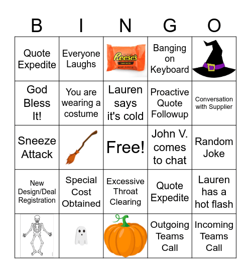 Quotes Halloween Bingo Card