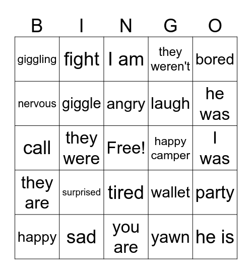 II 2 CLASS Bingo Card