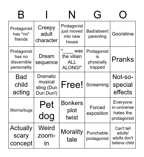 Goosebumps Episode Bingo Card