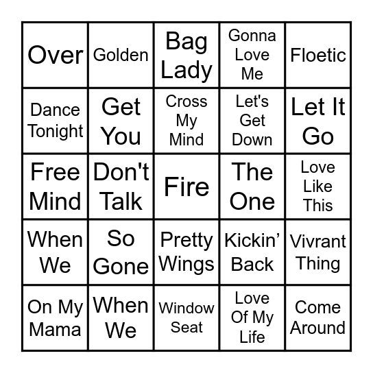 NEO SOUL VIBE BINGO RND 2 Bingo Card