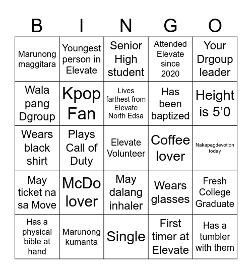 Bingo Ka Sakin, Insan! Bingo Card