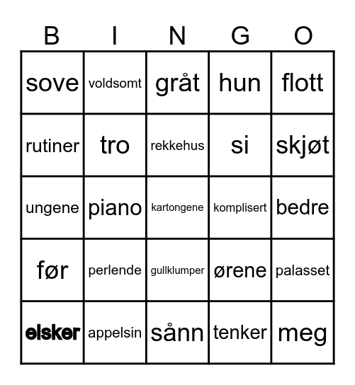 Helvete s 92 - 106 Bingo Card