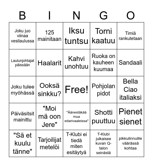 Kauhusitsit bingo Card