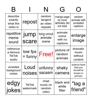 Pepegak's Meme Bingo Card