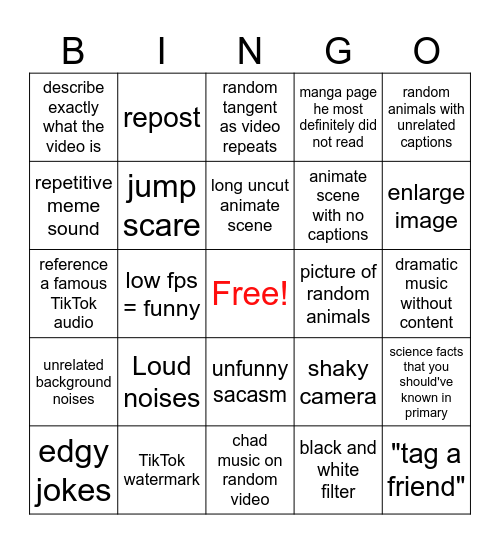 Pepegak's Meme Bingo Card