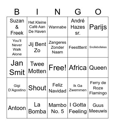 Familieweekend Bingo Card