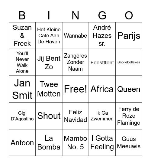 Familieweekend Bingo Card