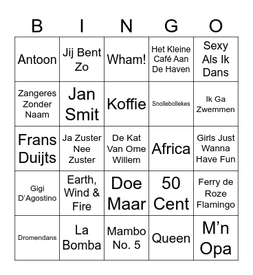 Familieweekend Bingo Card