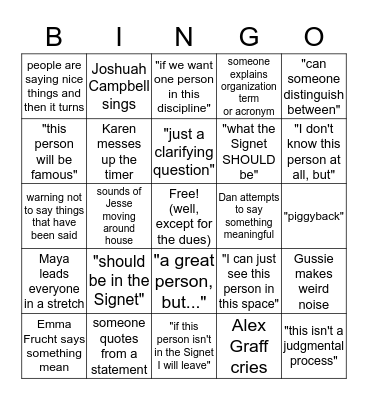 Elections Bingo Card