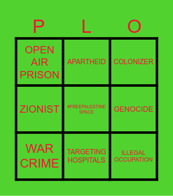 Hamas Bingo Card