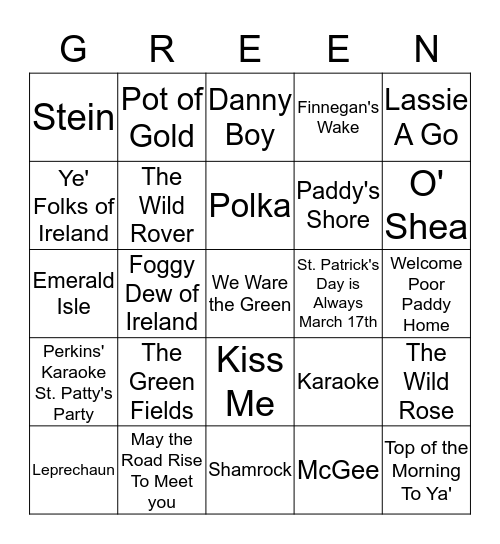 PERKINS'  PARTY Bingo Card