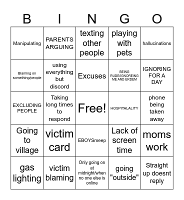 EDIS FAT BINGO!! Bingo Card