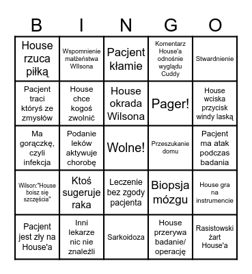 BiczTV House Bingo Card