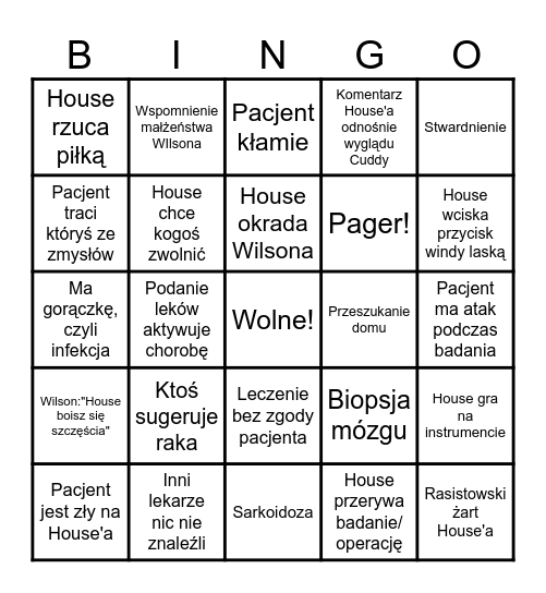 BiczTV House Bingo Card