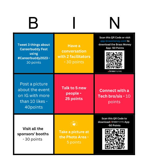 Careerbuddy Fest Bingo Card Bingo Card