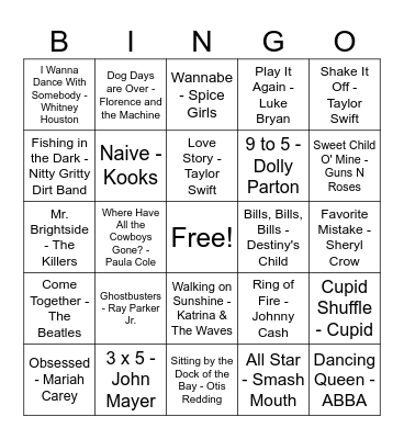 KW Staff Music Bingo Card