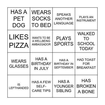 HUMAN BINGO Card