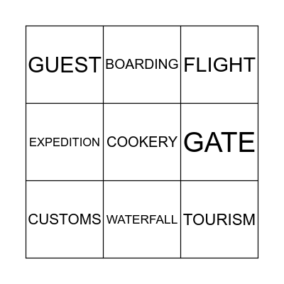 Travelling Bingo Card