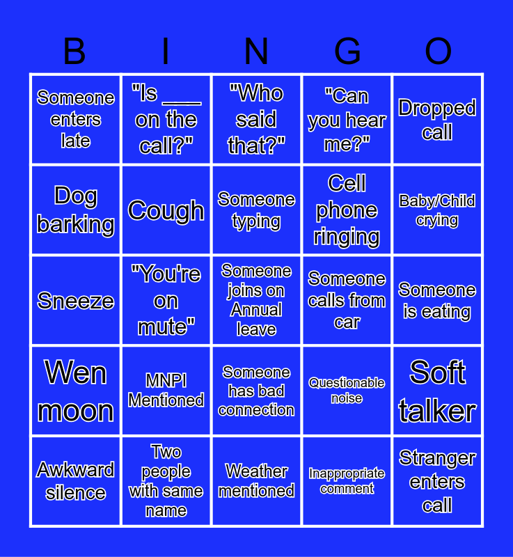 Stef's Virtual Farewell Party Bingo Card