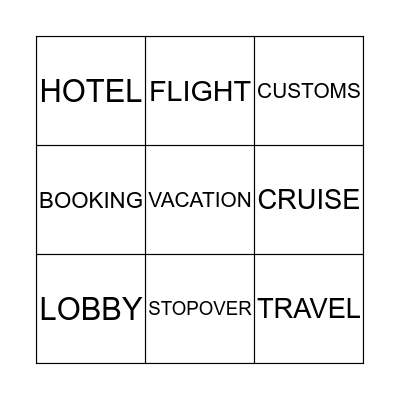 Travelling Bingo Card