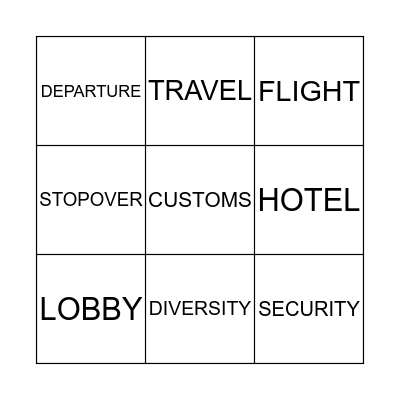 Travelling Bingo Card