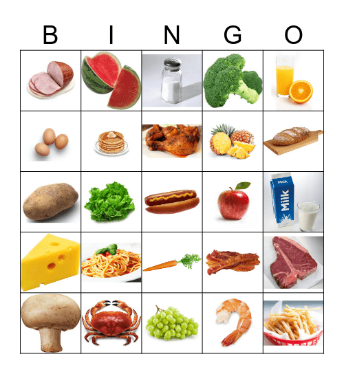 La Nourriture Bingo Card