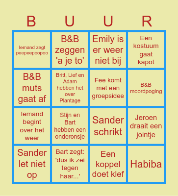 Buurman en Buurman bingo Card