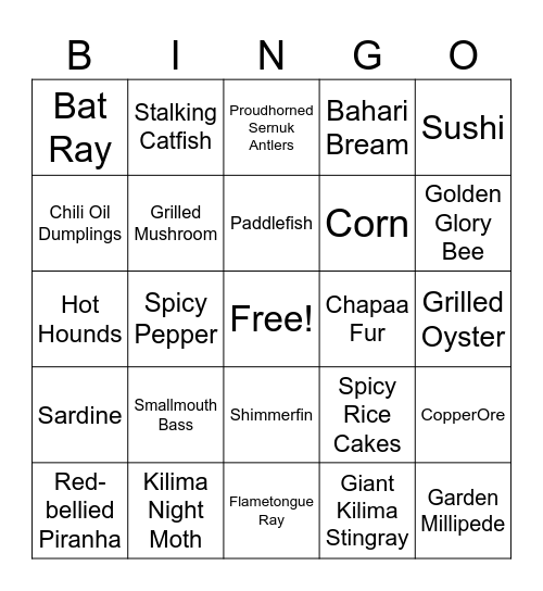 Palia Bingo Card