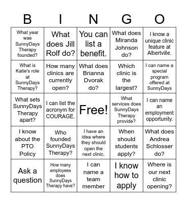 SunnyDays Virtual Open HouseI have Bingo Card